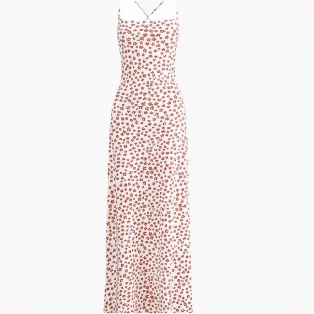 Commense Red and White Floral Maxi Dress